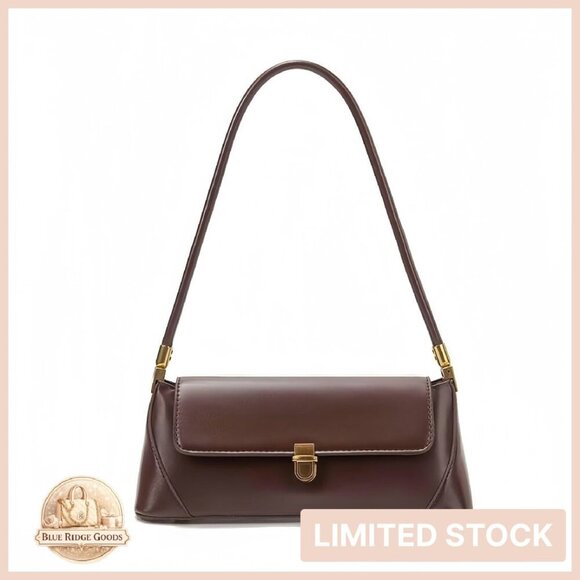 Handbags - Vintage Leather Hobo Shoulder Bag Elegant Minimal Chic Purse Clutch